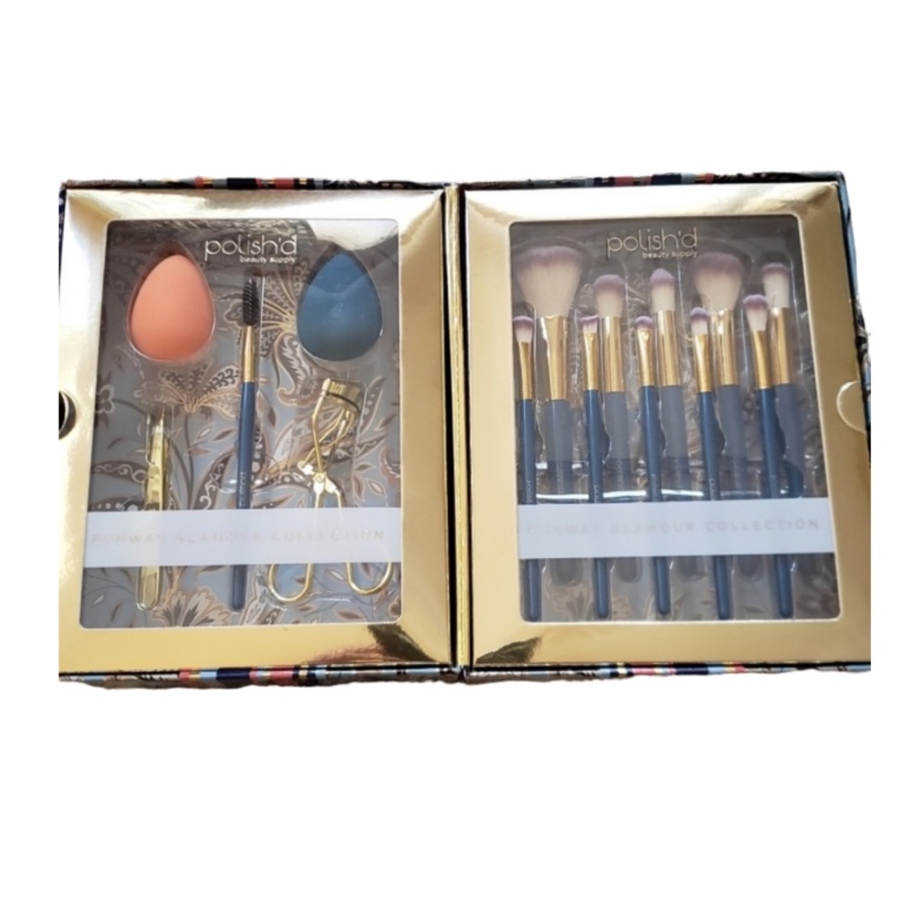 Polish'd Set of 15 Runway Glamour Collection Makeup Brush Set NWT